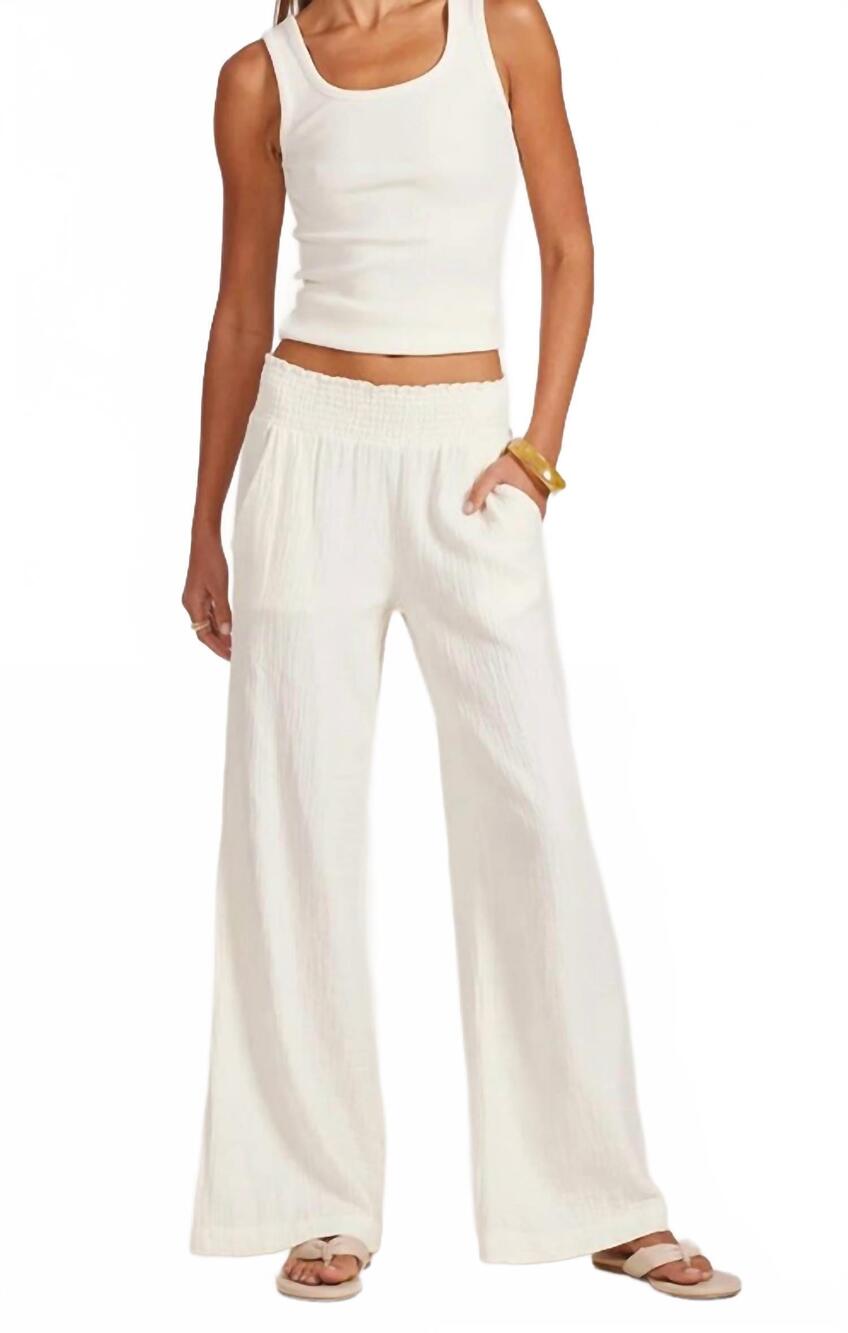 NEW BOBI crop wide leg beach pants in linen